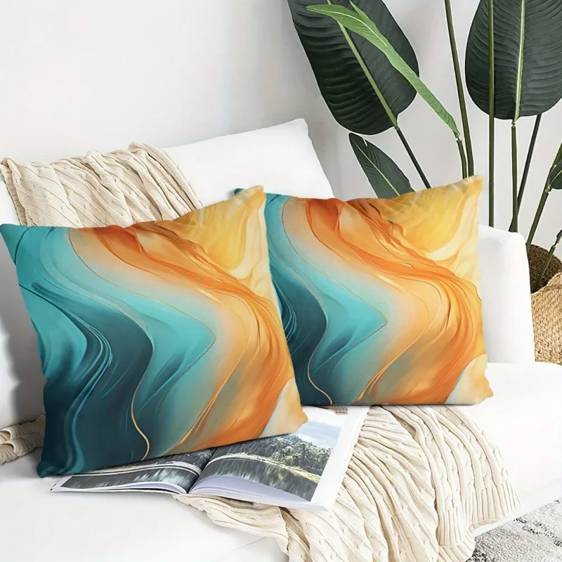 

Rainbow Color Luxury Cushion Cover Pillowcase Ultra Soft Skin Friendly Fabric Cloud Like Comfort Concealed Zipper