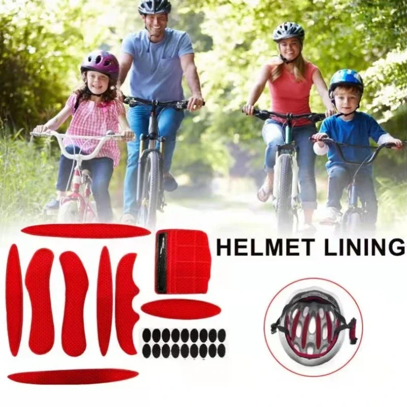 

27PCS Helmet Padding Kits Sealed Sponge Replacement Motorcycle Bicycle Cycling Universal Foam Pads Set,Helmet Accessories