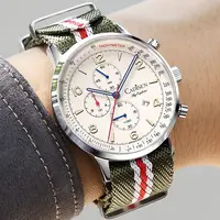 Reloj CADISEN nuevo cronógrafo de cuarzo para hombre, relojes de lujo para hombre MIYOTA 0S10 AR, reloj de pulsera de lona resistente al agua con espejo para hombre