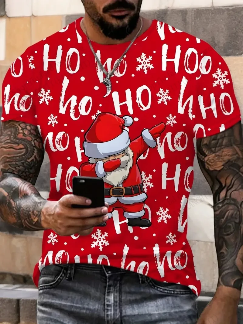 عيد الميلاد تي شيرت مضحك سانتا كلوز ثلاثية الأبعاد تي شيرت مطبوع الرجال النساء موضة قصيرة الأكمام التي شيرت الاطفال الفتيان بلايز تيز هدية التي شيرت جديد