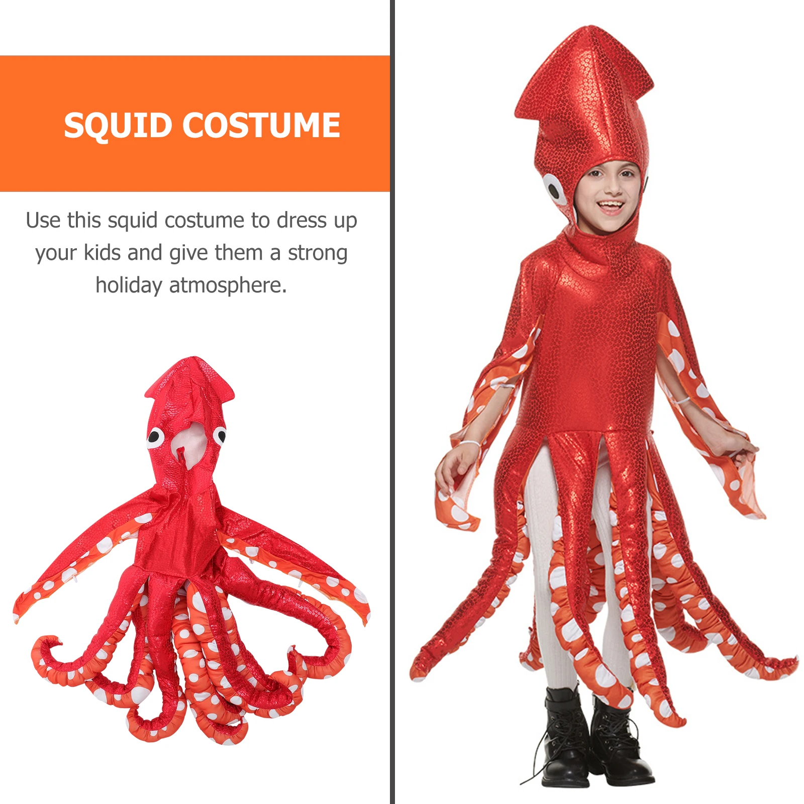 

Squid Jumpsuit Costume Dress Up Party Role Play Cosplay Halloween Polyester Material Long Service Life