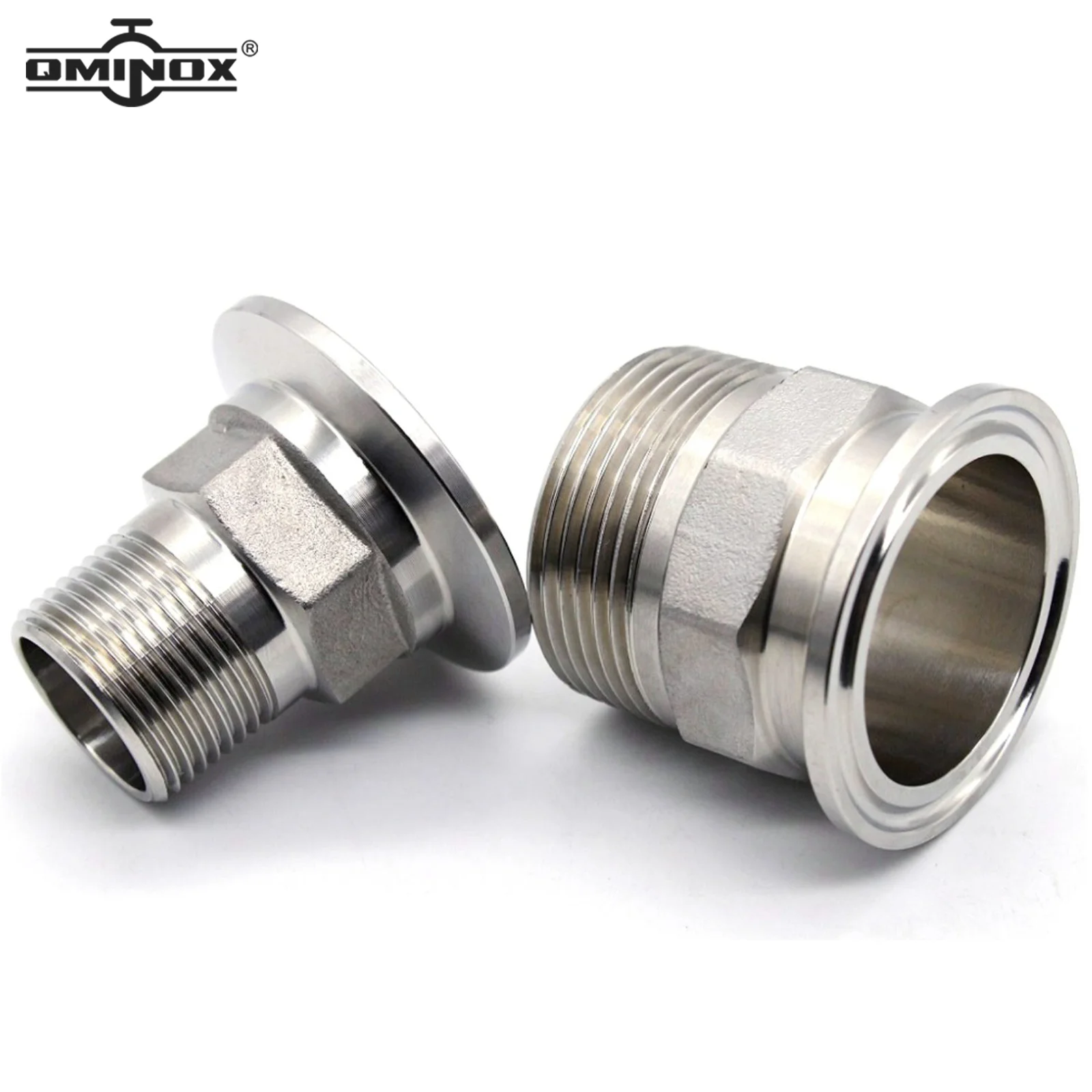 SS304 Tri Clamp Hex Male Adaptor BSPT Thread Fittings Clamp BSPT Fittings  DN15/20/25/32/40/50 Male Threaded Pipe Fitting  SS304