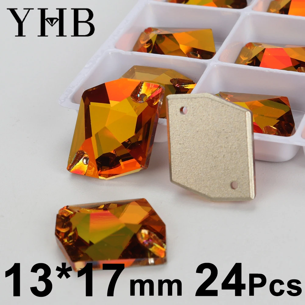 YHB 001AP Astral Pink Galacti Navette Drop Glass Crystal AB Sewing Stones Flatback Sew on Rhinestones For Garment Clothes