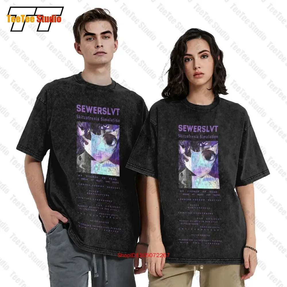 Sewerslvt Skizophrenia Simulation Dnb Cover Album Vintage Oversized T-Shirt 3KJK
