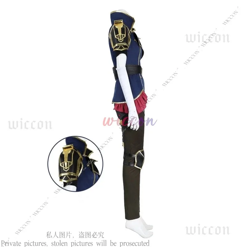 

Violet Cosplay Game LOL Costume Wig The Piltover Enforcer Combat Clothing Comic-Con Uniform Arcane Halloween Party Woman Man