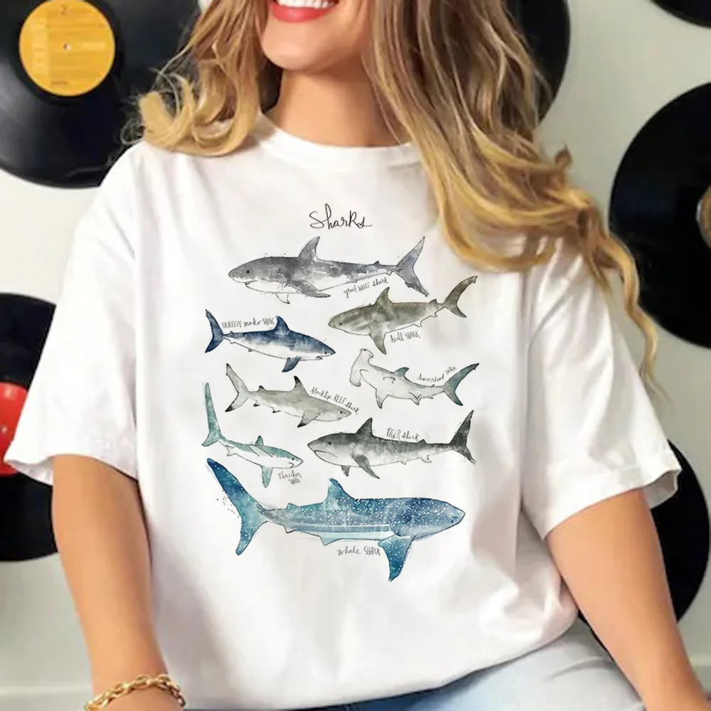 T-shirt à motif baleine pour femme, haut manga anime, vêtements des années 600 et 2000