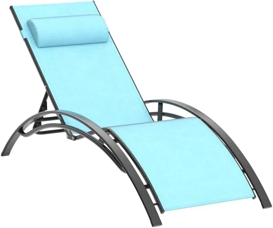 Patio Chaise Lounge Set of 3 Outdoor Lounge Chair Beach Pool Sunbathing Lawn Lounger Recliner Chiar Outside Tanning