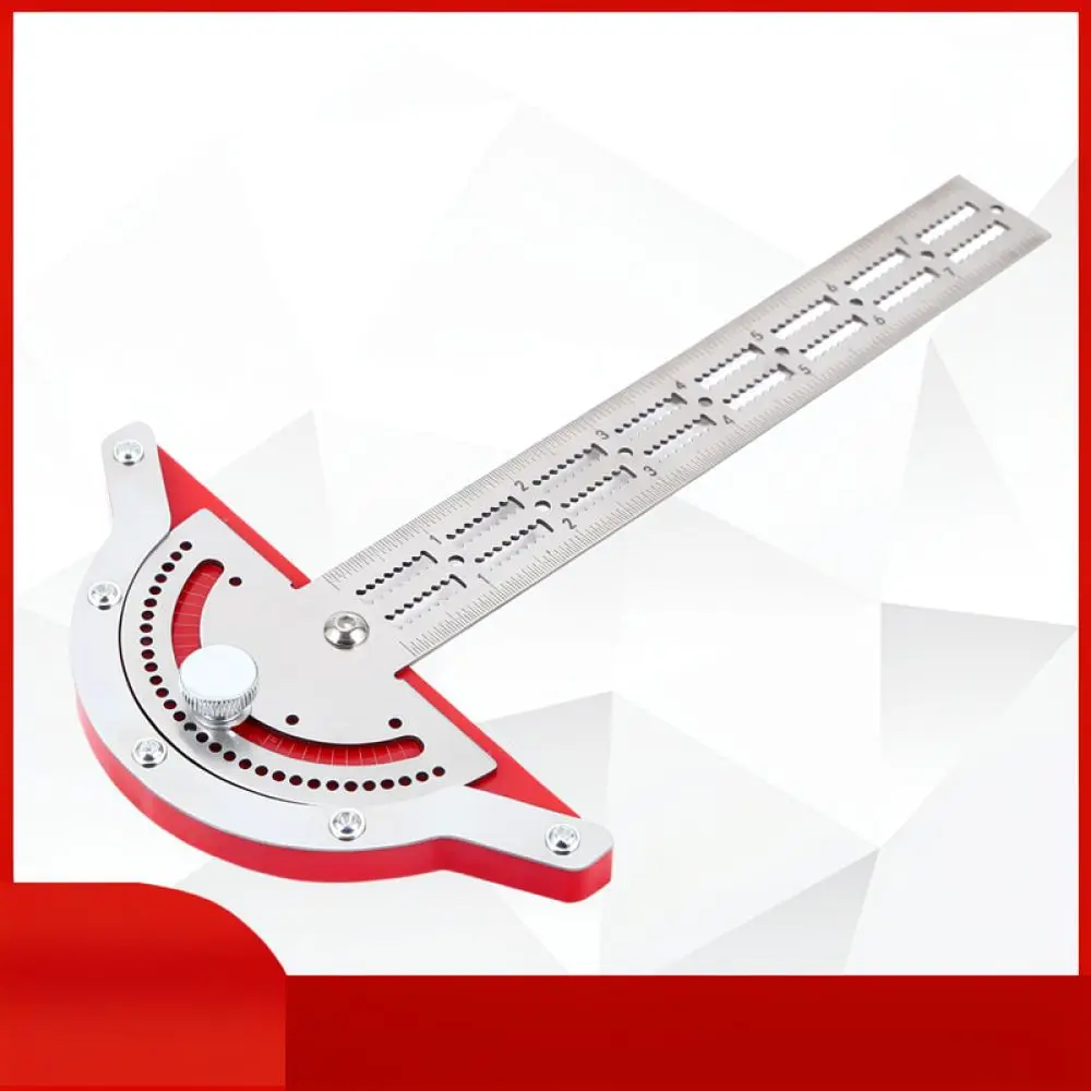 Professional Carpentry Edge Scribe Ruler Precision Layout Tool Woodworking Protractor Arc Marking Measurement Gauge
