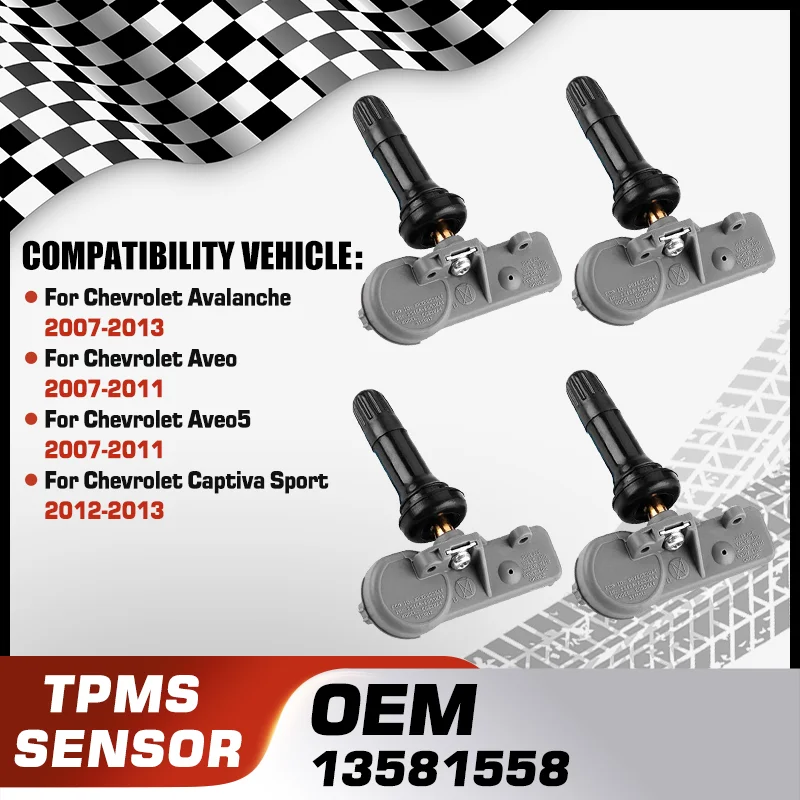 

TPMS Sensor For Chevrolet Avalanche 2007-2013 Chevrolet Aveo 2007-2011 Chevrolet Aveo5 2007-2011 Chevy Captiva Sport 2012-2013