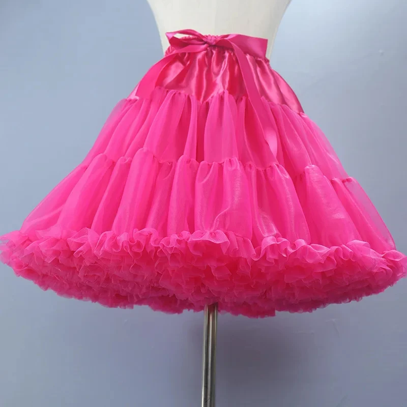 

Women's Waist Elastic Petticoats Fluffy Tutu Tulle Skirt Princess Multi-Layer Crinoline Ballet Dance Pettiskirts Underskirt