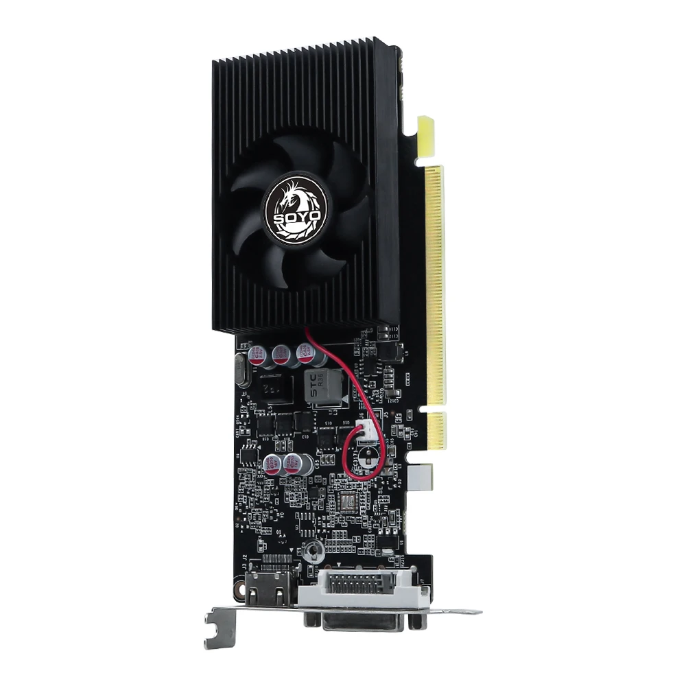 SOYO NVIDIA Geforce GT1030 2G Gaming Grafische Kaart GDDR5 64Bit PCIe 3.0x4 Videokaart HDMI-compatibel + DVI voor Desktop Computer