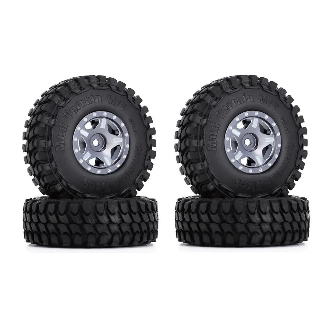 

52*18mm 1.0" Beadlock Wheel Rims Tires Set for 1/24 RC Crawler Car Axial SCX24 AXI00001 Deadbolt Gladiator Xiaomi JIMNY