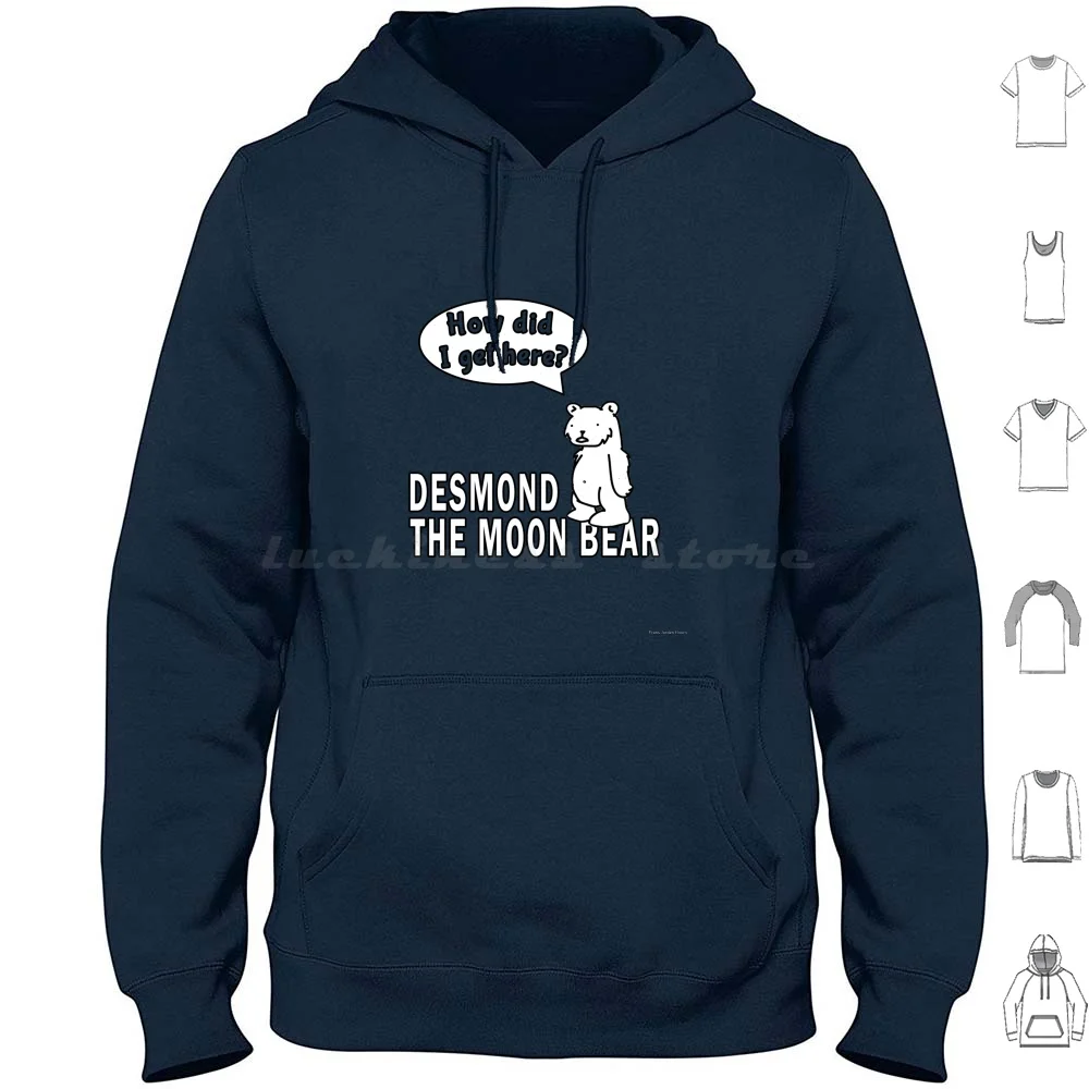 Desmond The Moon Bear Hoodie Cotton Long Sleeve Asdfmovie Asdf Desmond The Moon Bear How Did I Get Here Desmond Funny
