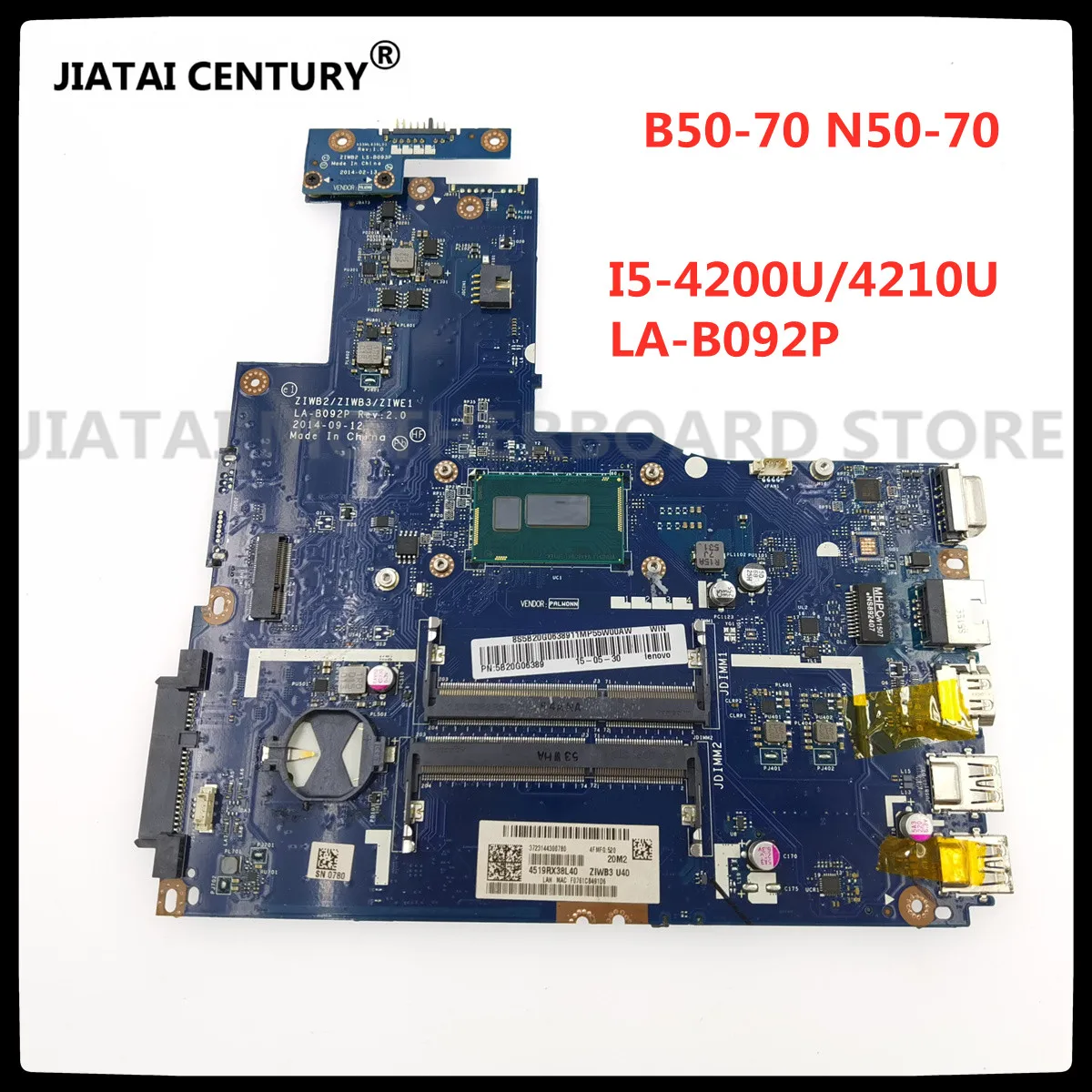 For Lenovo B50-70 N50-70 Motherboard LA-B092P  i5-4200U/4210U CPU LA-B092P Rev: 1 motherboard Test