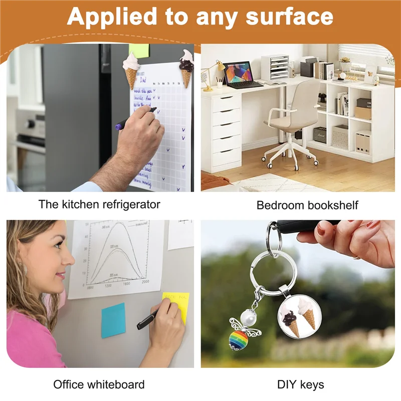 -A25M الكرتون الآيس كريم لطيف الملحقات تصميم DIY لطيف محاكاة مخروط 3D اللون الكرتون الملحقات