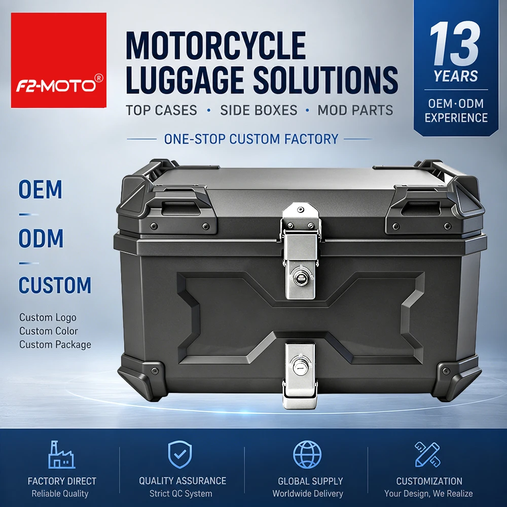 60L ABS Motorcycle Tailbox for Motorbikes & Scooters-Retrofit/Upgrade Set