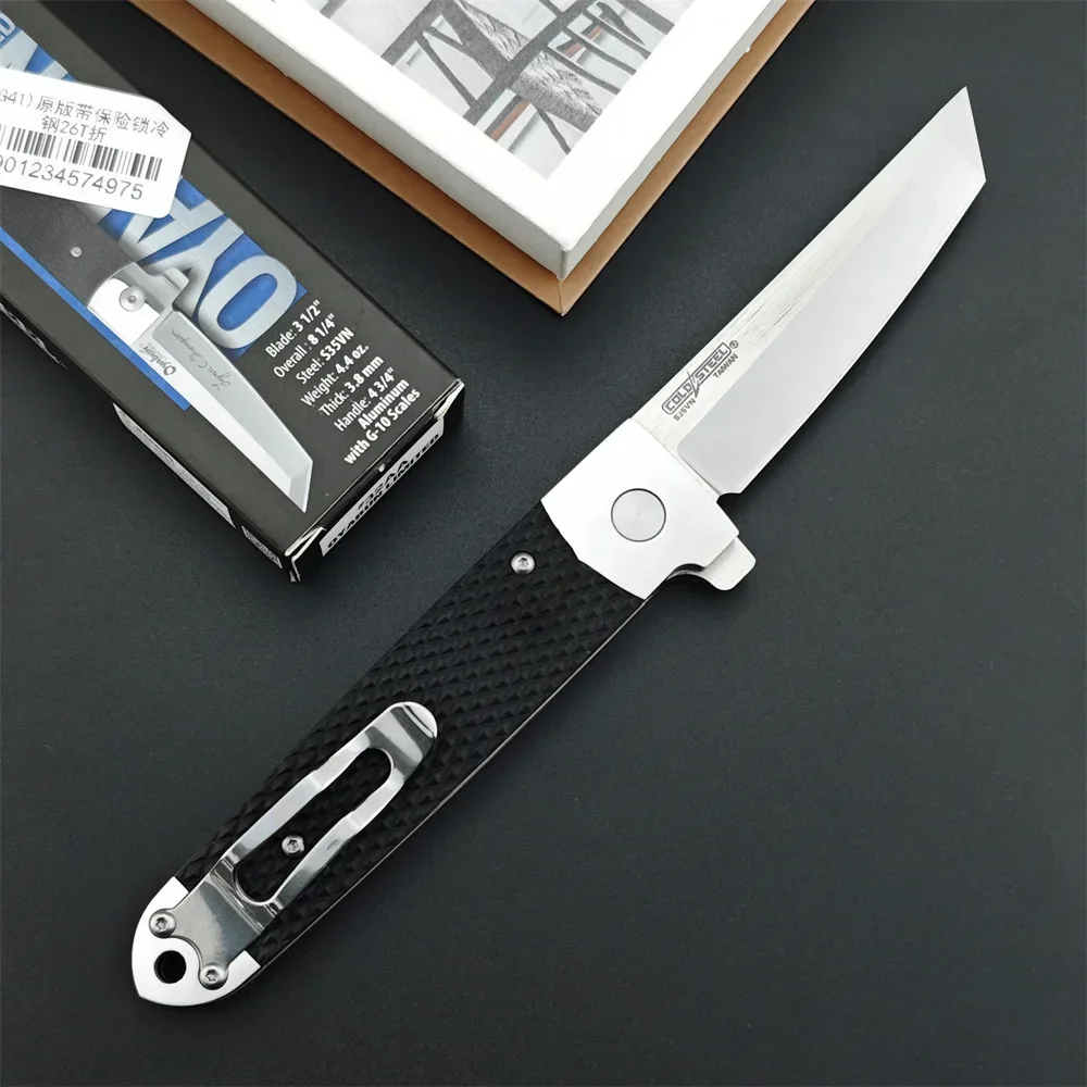 Tactical Hunting Black C/S 26T Folding Knife with Original Box D2 Blade Nylon Fibre Handle Self Defense Rescue Knives for Men