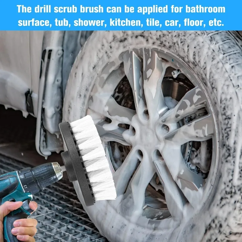 4 Inch Soft Drill Brush Attachment Cleaning Scrubber Pad for Carpet Leather Upholstery Glass Car Tires Power Tools Accessories