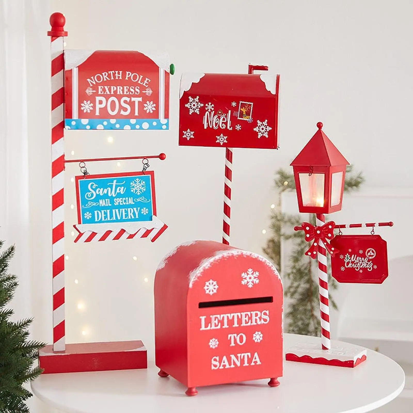 Christmas Decorations Santa Mailbox Express Mail Box for Outdoor Xmas Party