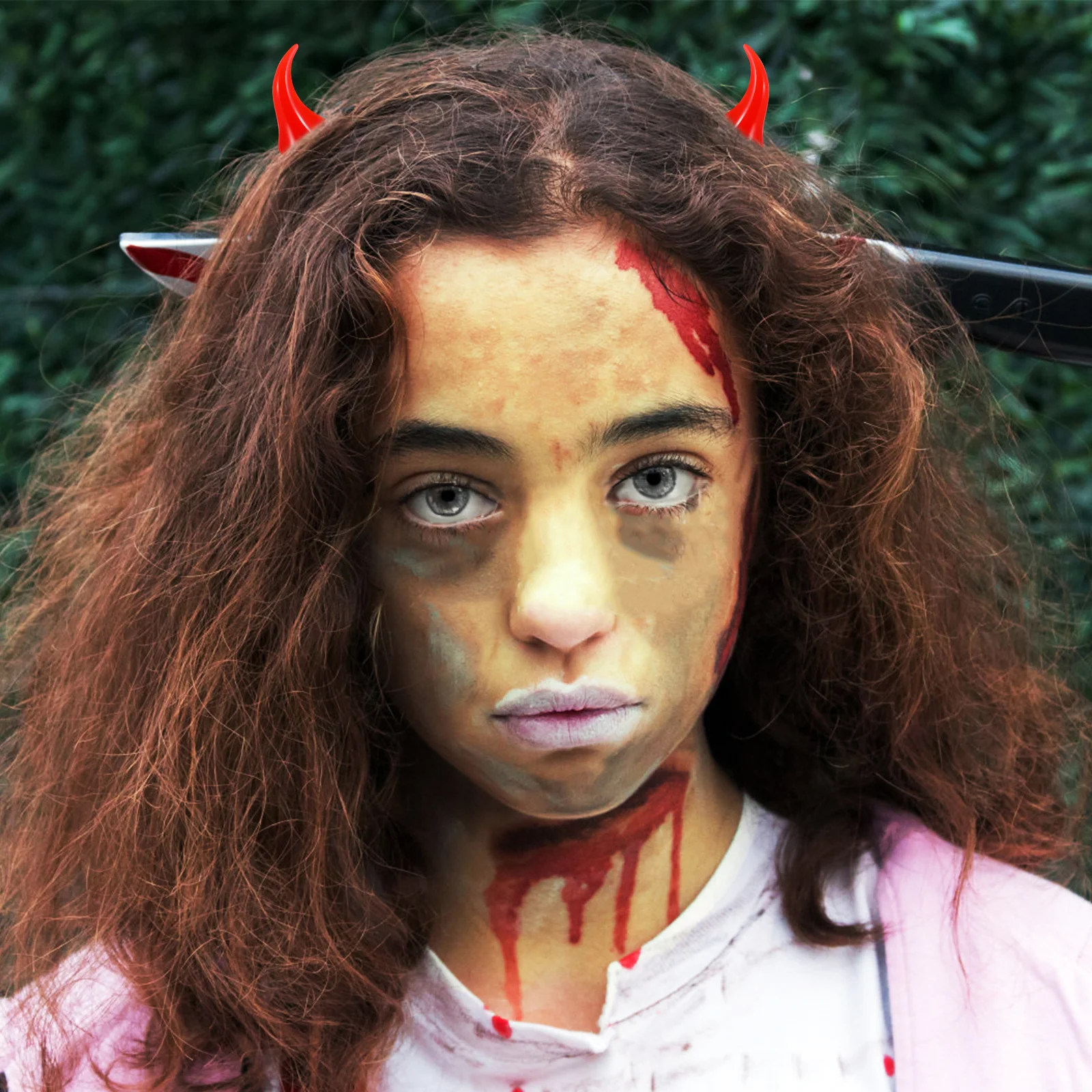 

6pcs Demon Horn Hair Clips Resin Halloween Costume Party Headpiece for Women Men Small Cute Barrettes Lightweight Comfortable