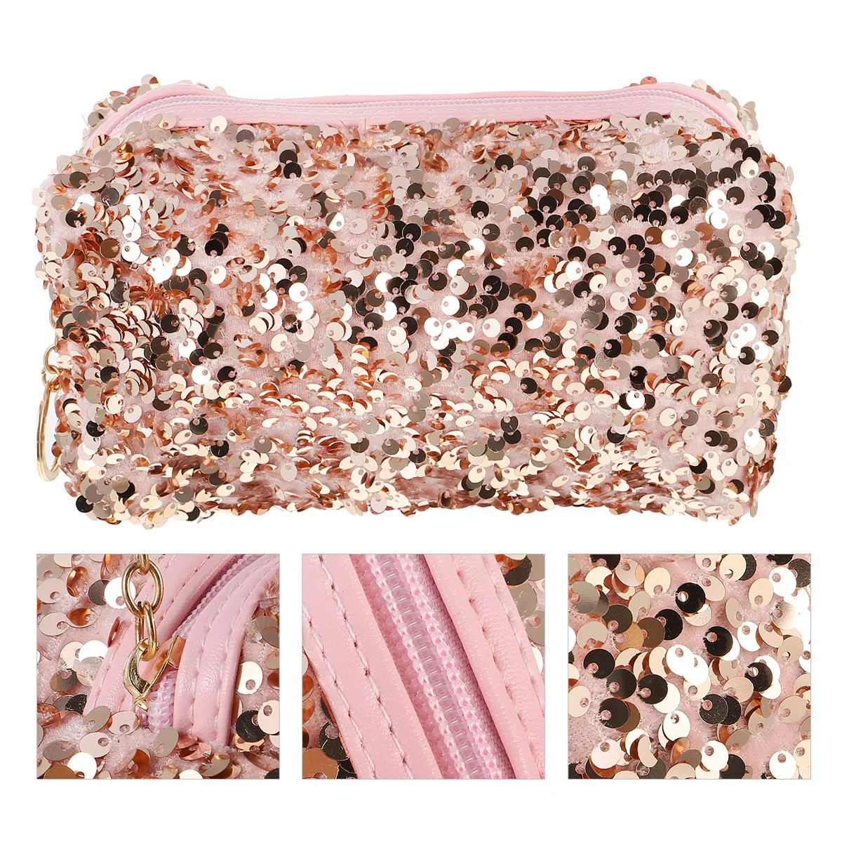 

1Pcs Travel Bag Sequin Design Makeup Organizer Lightweight Toiletry Pouch for Women on The Go Toiletry Bag