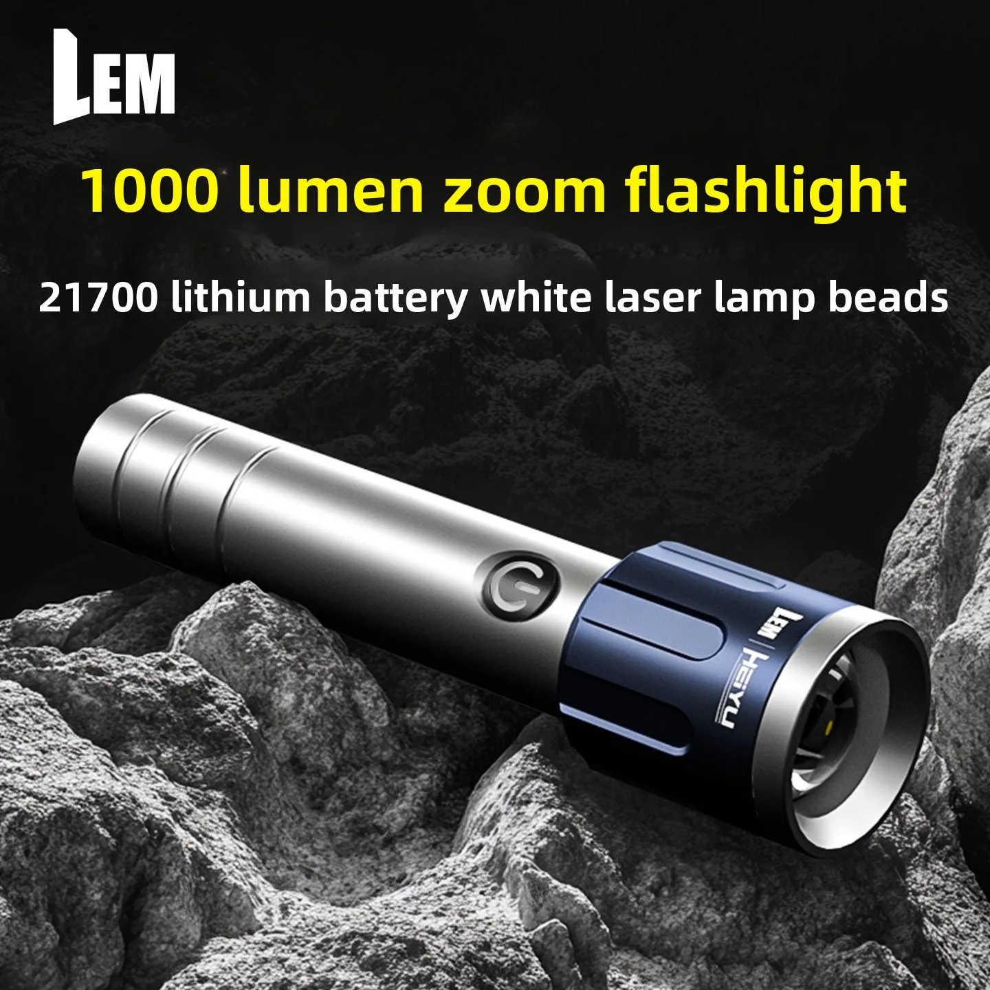 

White Laser Flashlight - Ultra Long Throw & Super Bright, USB-C Rechargeable with Extended Runtime for Tactical, Home & Outdoor