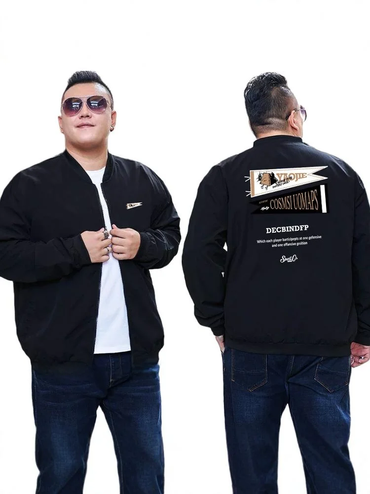 

Autumn Winter Men's Baseball Collar Jaet Loose Fit Fce Lined Casual Long Sve Printed Outerwear Youth Faion