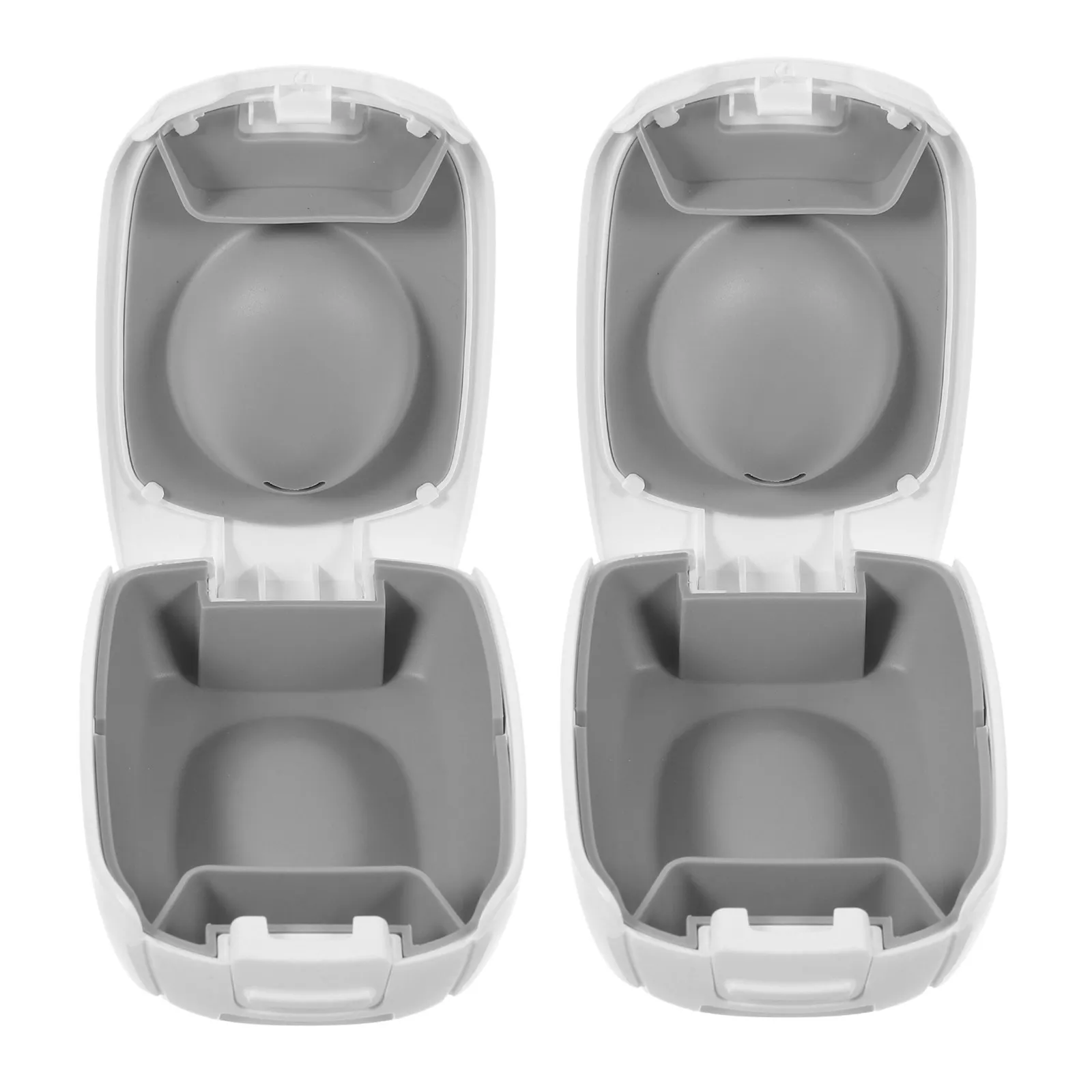 2Pcs Hearing Aid Storage Box Hard Protective Case Cushioned Compact Holder Waterproof Shockproof Travel Organizer Pocket Size