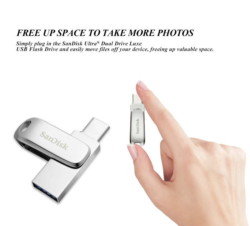 SanDisk Ultra Dual Drive Luxe USB 3.2 Typ-C Flash-Laufwerk Metall U-Disk 32GB 64GB 128GB 256GB 512GB 1TB Hochgeschwindigkeits-Speicherstick – Detail 5