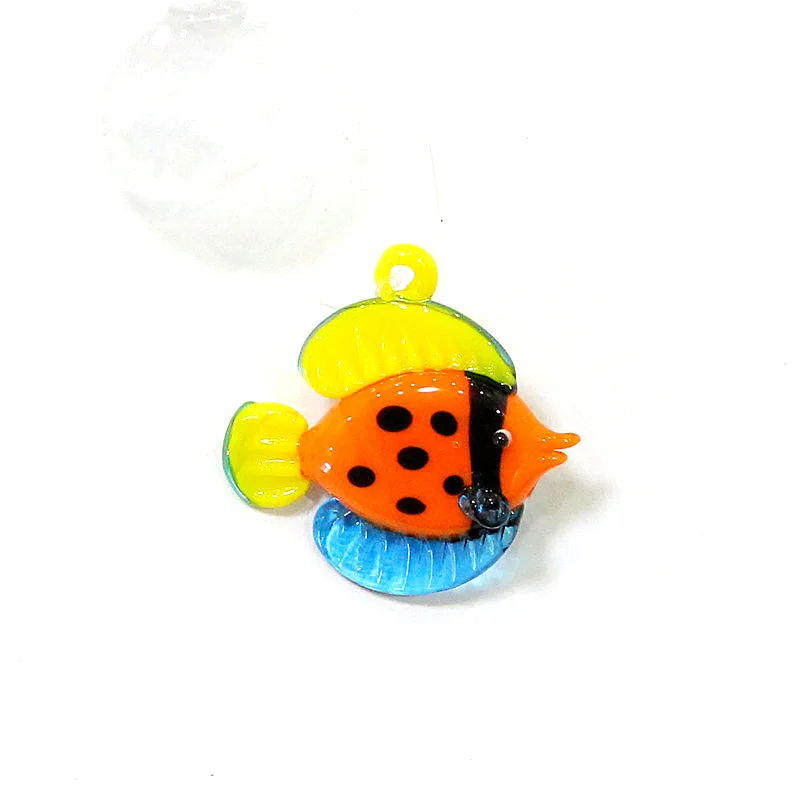 Floating Glass Bubble Ball With Tropical Fish Mini Figurine Pendant Cute Sea Animal Tiny Statue Ornament Aquarium Decor Supplies