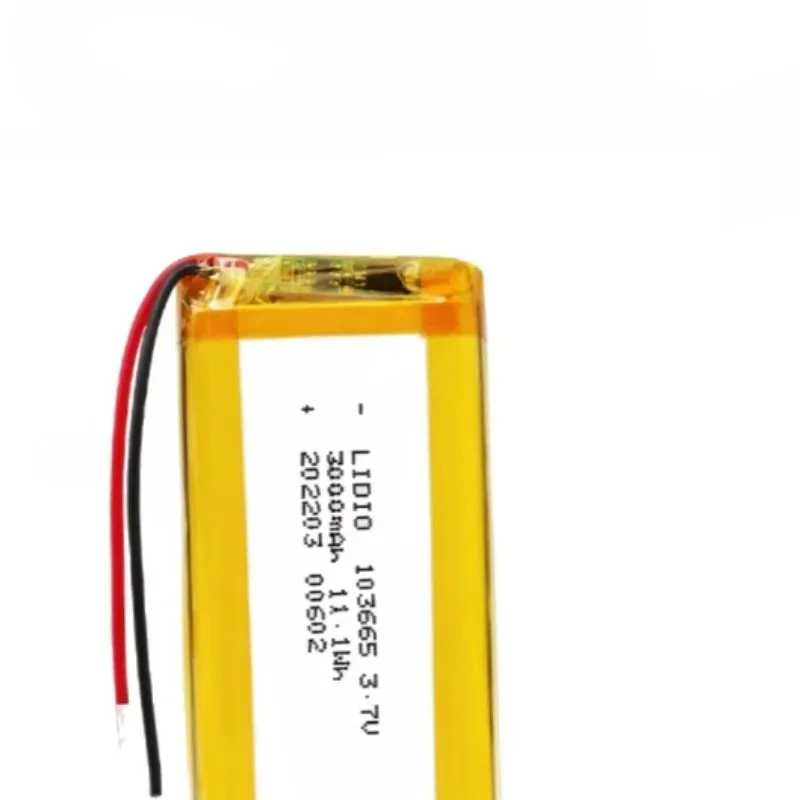 3.7 فولت 3000 مللي أمبير بطارية قابلة للشحن 103665 نظام تحديد المواقع بوليمر بطارية ليثيوم للكاميرا سمّاعات بلوتوث مصباح ليد مسجل قيادة PSP