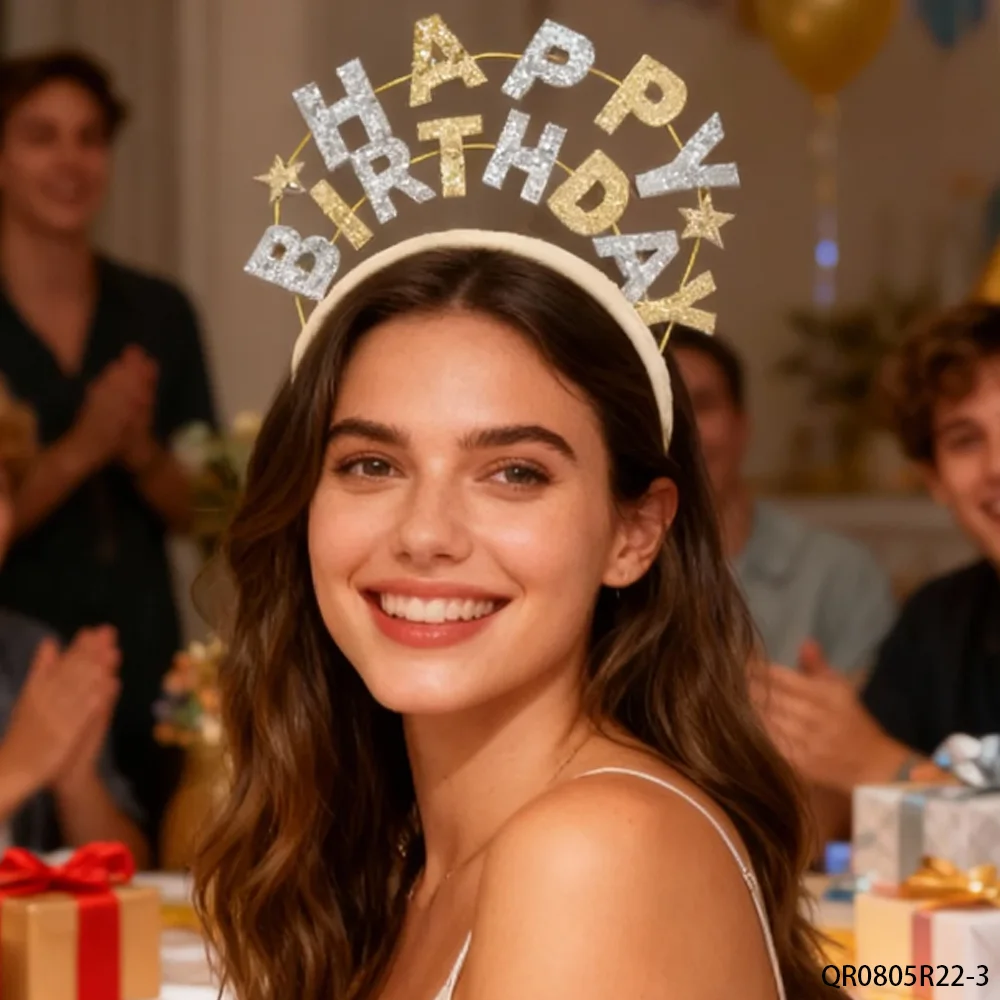 عصابة رأس عيد الميلاد الذهبية والفضية اللامعة من PESENAR، تصميم الحروف، زخرفة النجوم، لامعة رائعة