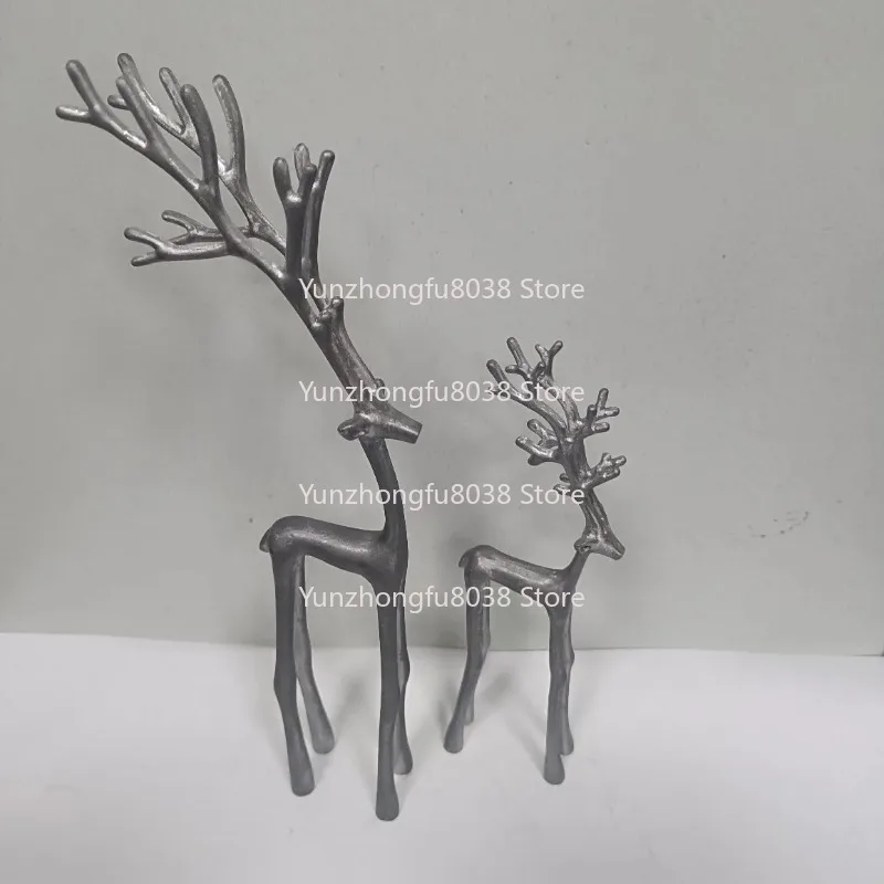 Vintage Alloy Deer Ornament Tabletop Jewelry Gardening Decoration