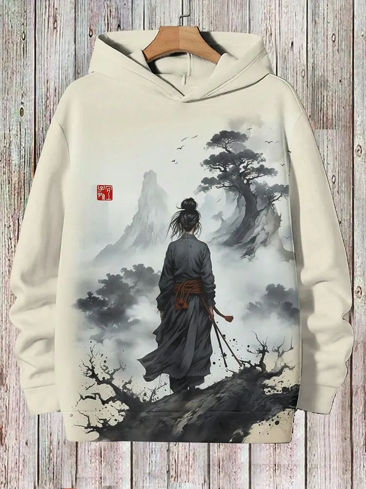 2024 New Autumn And Winter Men\'s Hoodies Japanese Harajuku Fashion Casual Sports Hoodies Anime Patterns Autumn And Winter
