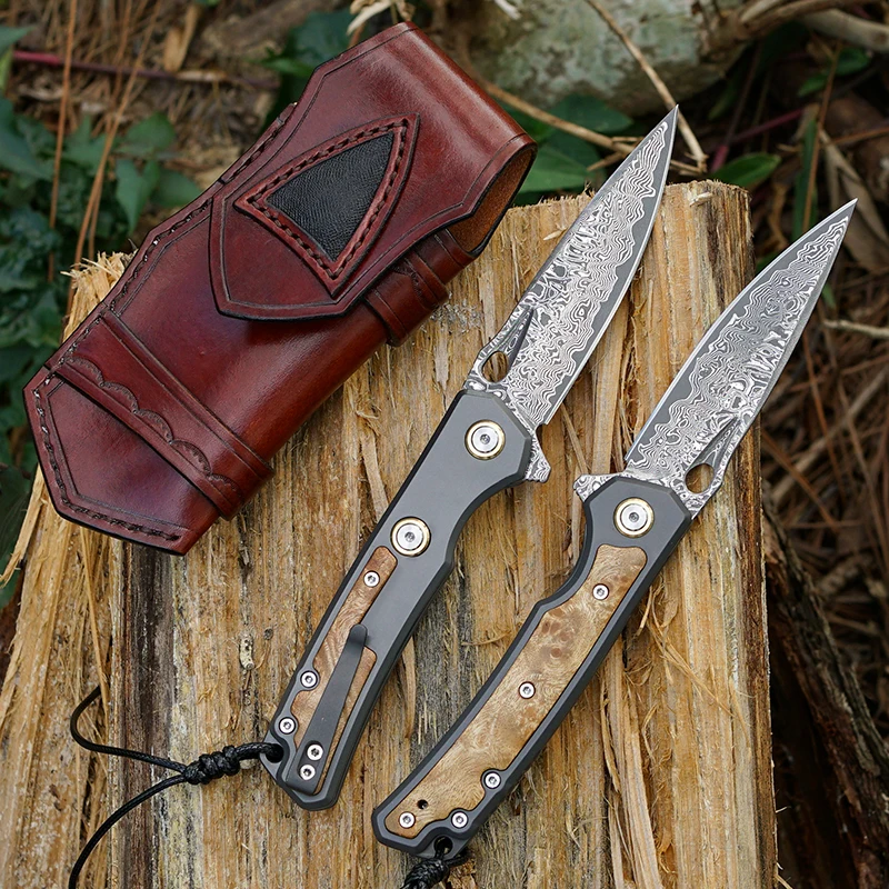 

High Quality Handmade Damascus Steel Folding Knife,Pocket clip knife,Adventure Hunting Survival Camping Knife,Vegetable knives