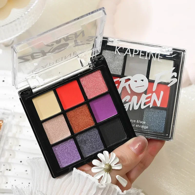 K'APEINE 9-Color Eyeshadow Palette Halloween Pearlescent Glitter Finish Student-Friendly Intense Sparkle Makeup for Eyes