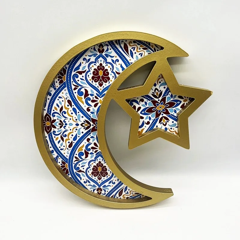 

Star Moon Food Serving Tray Eid Mubarak Food Tray Ramadan Kareem Fruit Basket Islamic Home Decor Eid Gift