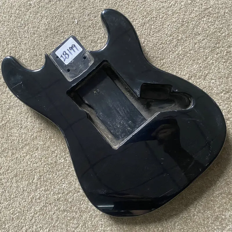 IB199 Black Color ST Guitar Body in Solid Wood for Strato Electric Guitar 6 Strings Replace and DIY with Damages