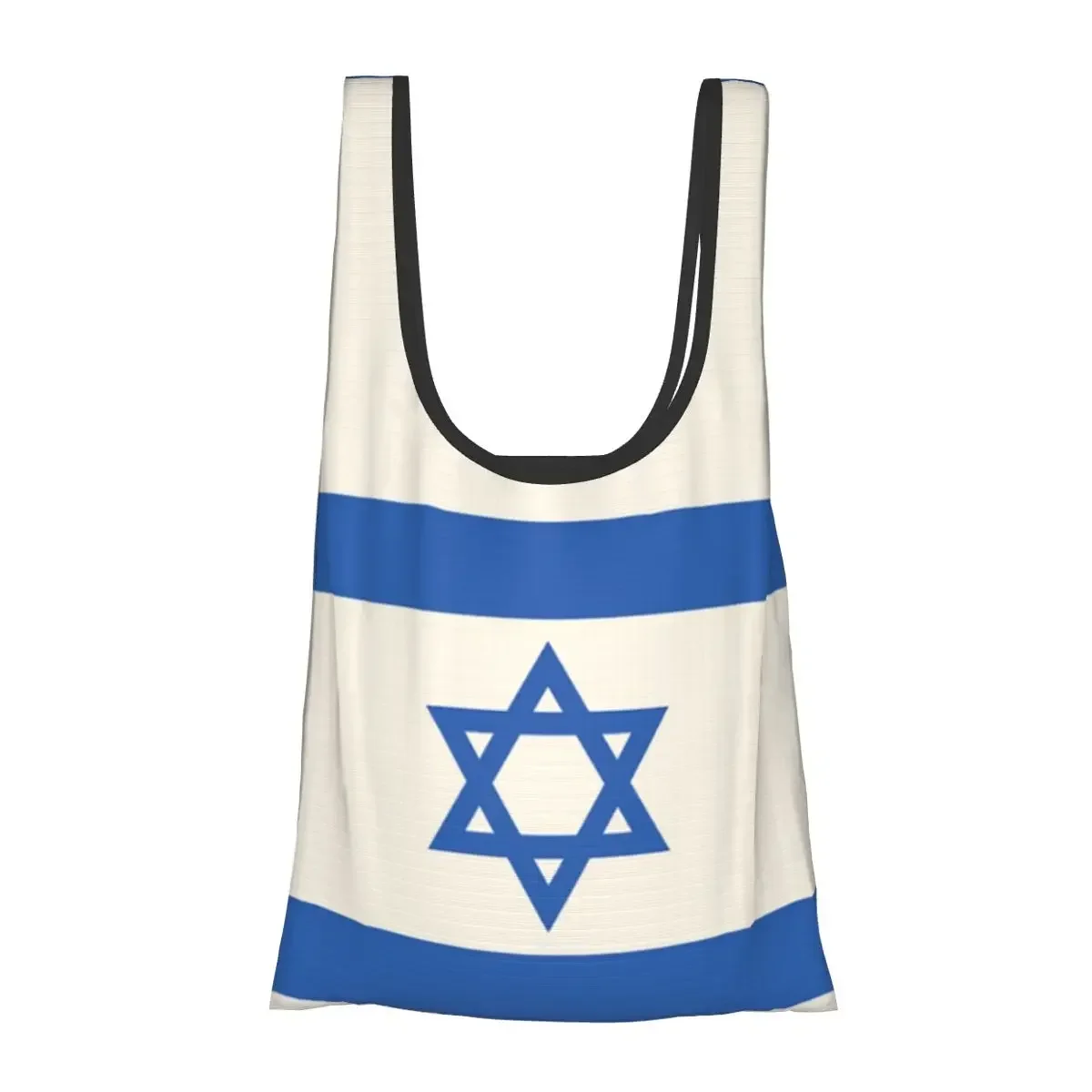 Flag Of Israel Portable Tote Shopping Bags Foldable Shopper Bag Groceries Handbag Shoulder Bag