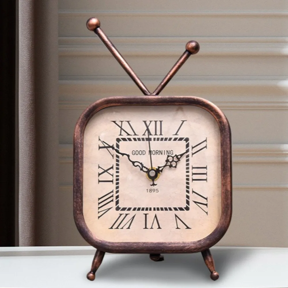 

Скандинавские креативные квадратные настольные часы, винтажные настольные украшения, минималистичные железные бесшумные настольные часы, студенческие спальни, домашний декор