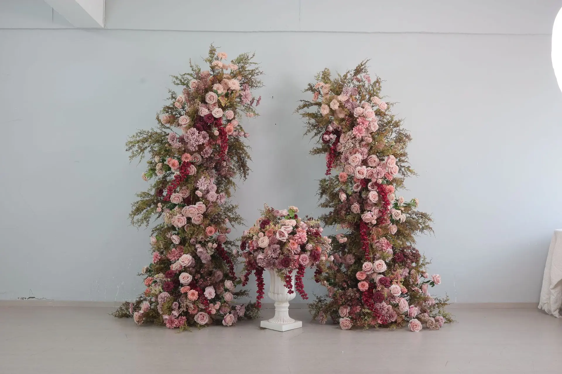 Customized Wholesale Wedding Artificial Horn Arch Flowers Set Orange Ornament Flower Arch Backdrop Flower Ball For Event Decorat