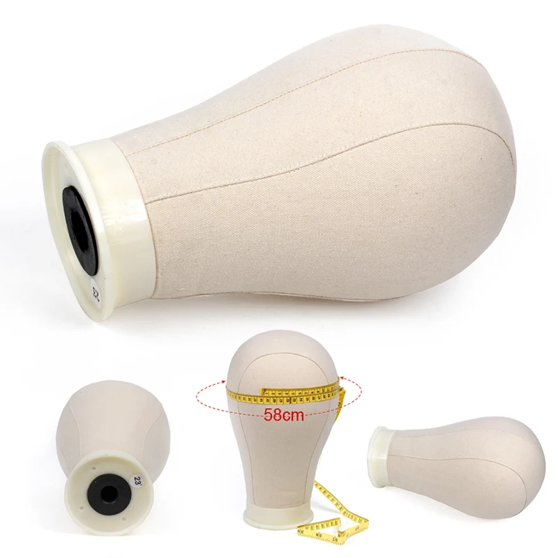 حامل عرض شعر مستعار مانيكين، رأس عارضة أزياء قماشية، نموذج مع فتحات تثبيت لصنع الشعر المستعار، الوشاح، صالون التجميل #3