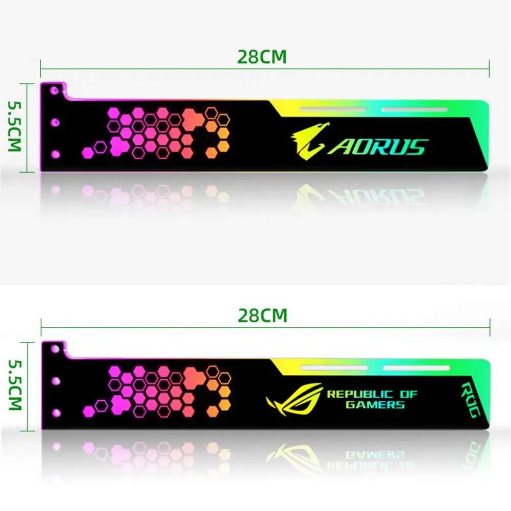 للكمبيوتر بطاقة الرسومات المضيئة قوس RGB GPU دعم LED هيكل قوي 12 لون للكمبيوتر