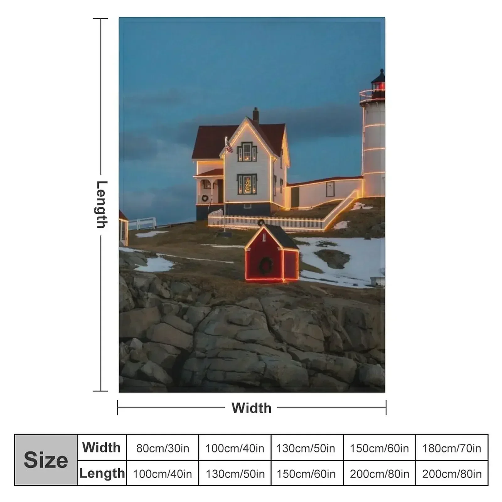 Nubble Lighthouse, York, Maine Jigsaw Throw Blanket Polar Beautifuls Fashion Sofas Decorative Sofa Blankets