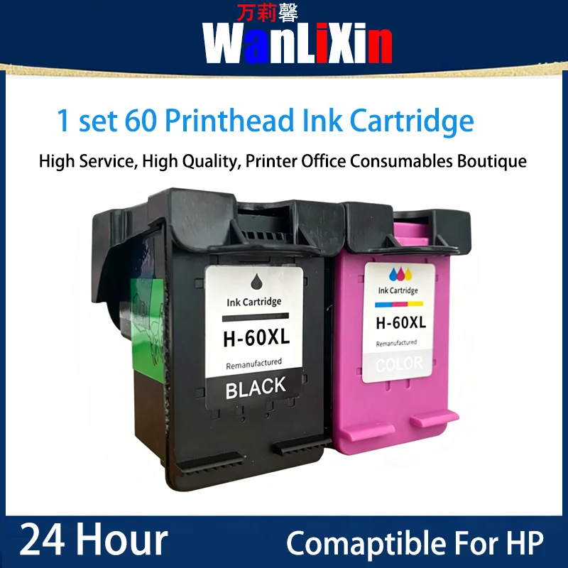 

1 set 60 Printhead Ink Cartridge Compatible For HP Deskjet D1660 D2530 D2545 F2430 F2440 F4240 F4280 F4435 F4440 F4480
