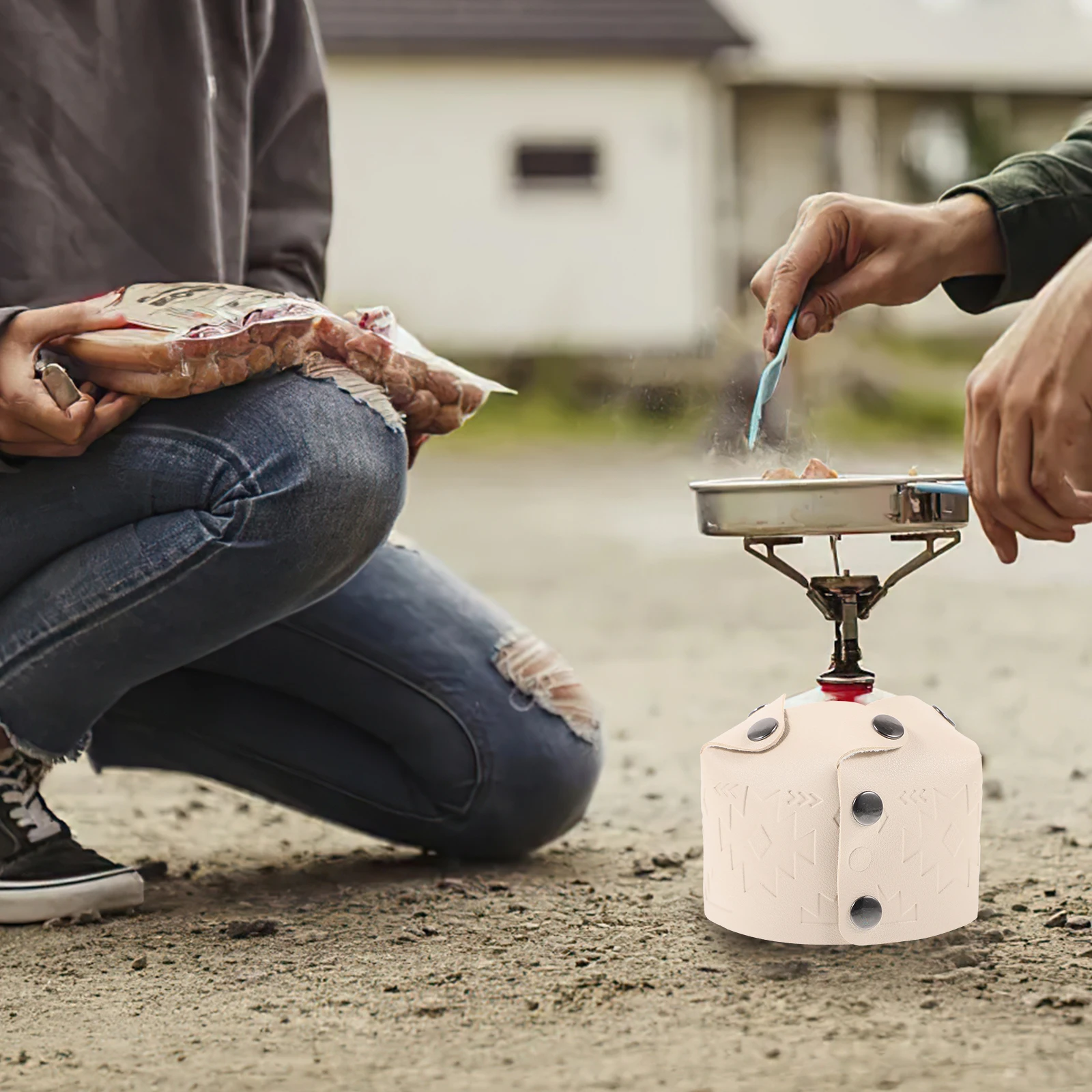 

Gas Tank Cover Propane Canister Protective Case White Camping Accessories Outdoor Gear Fuel Protector Anti fall Sleeve Durable