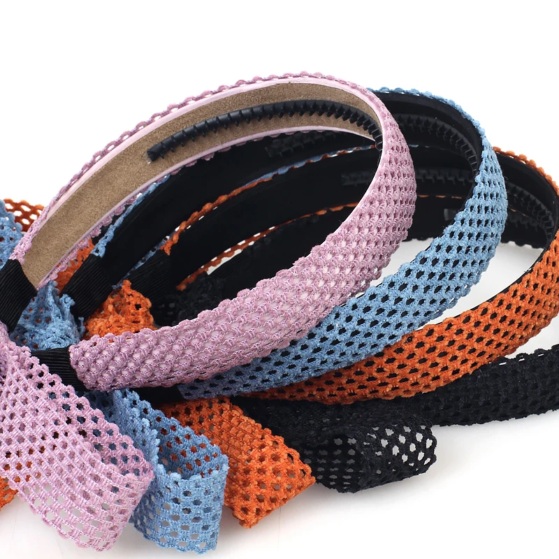 Crianças sólida verificação fita grampos de cabelo headbands meninas bebê moda casual elástico elegante rendas bonito arcos hairpin acessório de cabelo