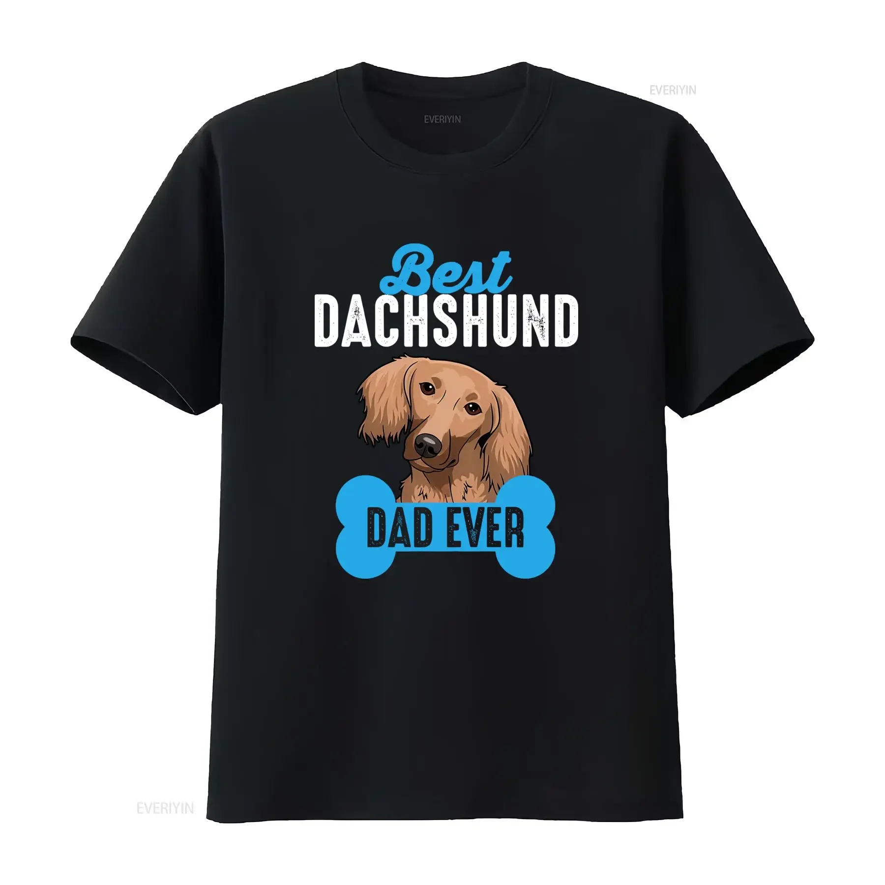 Funny Cartoon Best Dachshund Dad Ever Print Casual Pet Lover T Shirt vintage Washed Comfortable Stylish Versatile