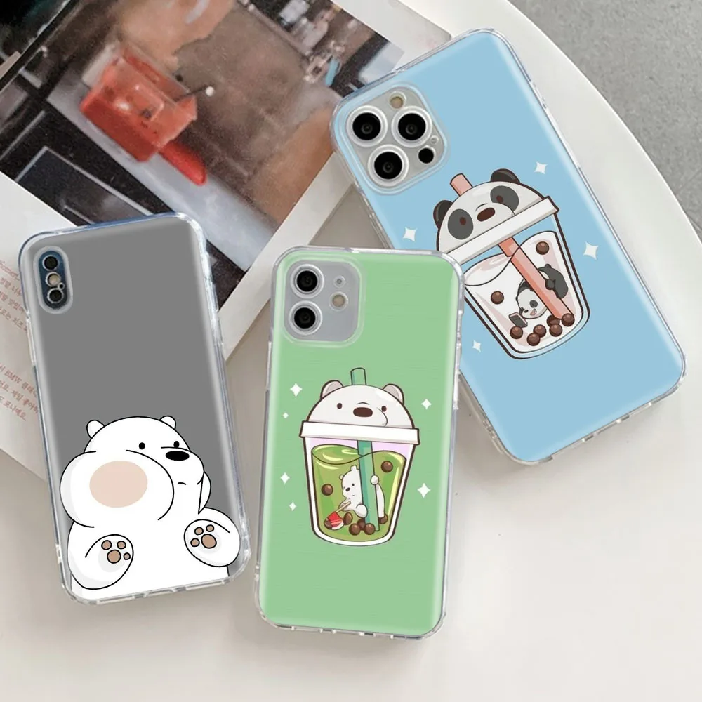 Cute Bears Transparent Case for LG V60 THINQ5 V50 V40 Stylo 6 Q61 Q60 Q52 K30 K92 K62 Cover