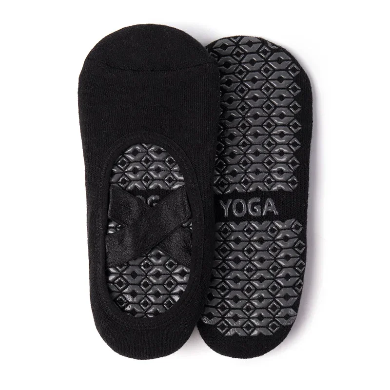 Não-slip Silicone Pilates Meias Ginásio Fitness Engrossar Dança Esportes Meias Cor Sólida Backless Respirável Bandagem Mulheres Yoga Meias